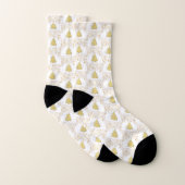 Weihnachts-Gold-Stars, Bäume & White Unisex Erwach Socken (Paar)