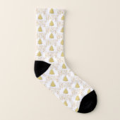 Weihnachts-Gold-Stars, Bäume & White Unisex Erwach Socken (Links - Innen)