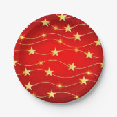 Weihnachts-Gold-Stars Pappteller (Vorderseite)