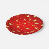 Weihnachts-Gold-Stars Pappteller (Schrägansicht)