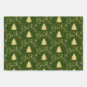 Weihnachts-Gold-Stars und -Bäume mit Baubles, ZSSG Geschenkpapier Set (Vorderseite 2)