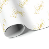 Weihnachts-Gold-Typografie Geschenkpapier (Rolleneckpunkt)