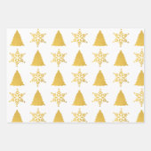 Weihnachts-Gold und Weißmuster Geschenkpapier Set (Vorderseite 2)