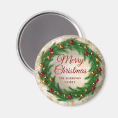 Weihnachts Gold Winter Sparkle Festlicher Winter Magnet (Vorderseite/Rückseite)