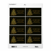 Weihnachts-Goldbaum mit schwarzem Hintergrund (Vorne)