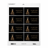 Weihnachts-Goldbaum mit schwarzem Hintergrund (Vorne)