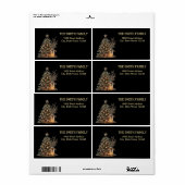 Weihnachts-Goldbaum mit schwarzem Hintergrund (Vorne)