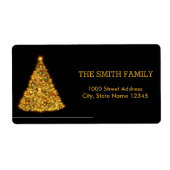 Weihnachts-Goldbaum mit schwarzem Hintergrund (Vorne)