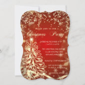 Weihnachts-Goldbaum, Rot, Corporate Party Einladun Einladung (Vorderseite)
