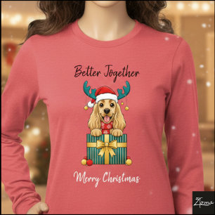 Weihnachts-Golden-Cocker-Spaniel-Geschenkgrafik Tri-Blend Shirt