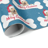Weihnachts Golden Retriever auf dem Dog Bone Geschenkpapier (Rolleneckpunkt)