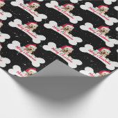 Weihnachts Golden Retriever auf dem Dog Bone Geschenkpapier (Ecke)