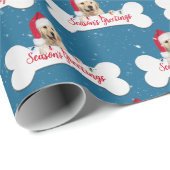 Weihnachts Golden Retriever auf dem Dog Bone Geschenkpapier (Rolleneckpunkt)