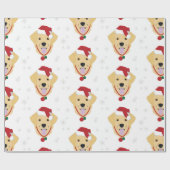 Weihnachts-Golden Retriever Dog White Geschenkpapier (Flach)