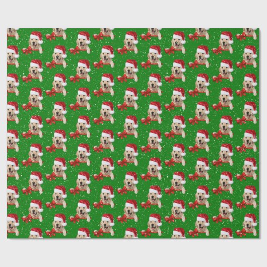 Weihnachts-Golden Retriever Geschenkpapier (Flach)