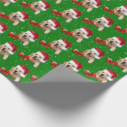 Weihnachts-Golden Retriever Geschenkpapier (Ecke)