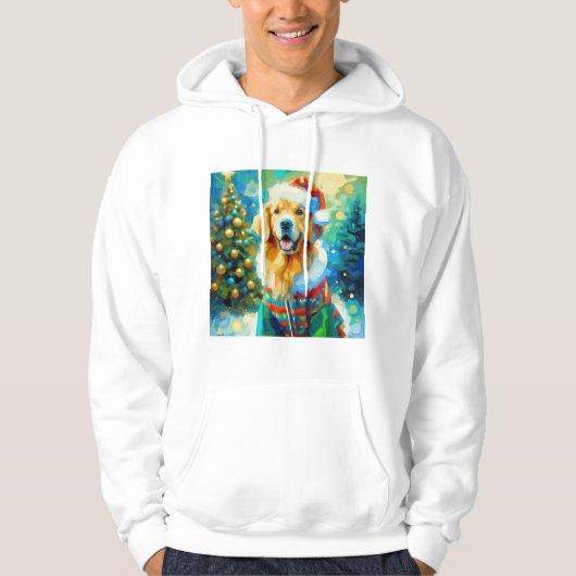 Weihnachts-Golden Retriever Hoodie (Vorderseite)