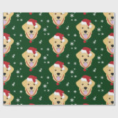 Weihnachts-Golden Retriever Hund Geschenkpapier (Flach)
