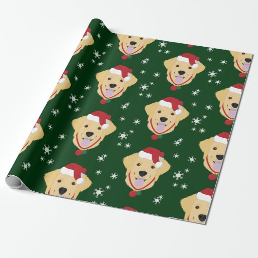 Weihnachts-Golden Retriever Hund Geschenkpapier (Ungerollt)