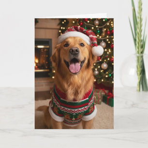 Weihnachts-Golden-Retriever-Hund individuell gesta Karte