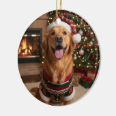 Weihnachts-Golden-Retriever-Hund Individuelle Tier Keramik Ornament (Links)