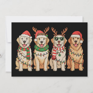 Weihnachts-Golden-Retriever-Hund-Xmas-Lichter-Sant Feiertagskarte