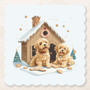Weihnachts Golden Retriever Hunde Gingerbread Haus Untersetzer