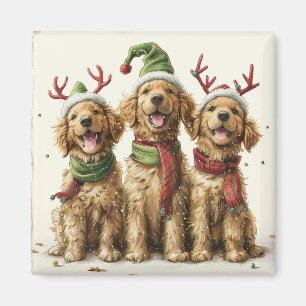 Weihnachts Golden Retriever Hunde Magnet