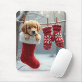 Weihnachts-Golden Retriever im Strumpf Mousepad (Mit Mouse)