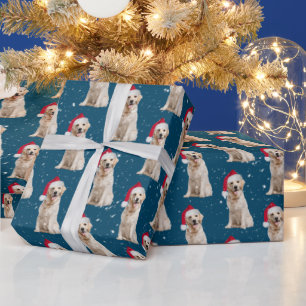 Weihnachts-Golden-Retriever in Schneeflocken Geschenkpapier