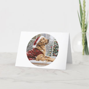 Weihnachts Golden Retriever Santa Dog Feiertagskarte