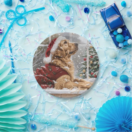 Weihnachts Golden Retriever Santa Dog Pappteller (Party)