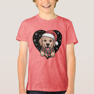 Weihnachts-Golden-Retriever - Santa-Hund Tri-Blend Shirt
