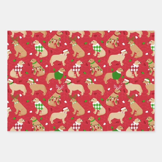 Weihnachts-Golden Retriever Umschlagpapier Blätter (Vorderseite)