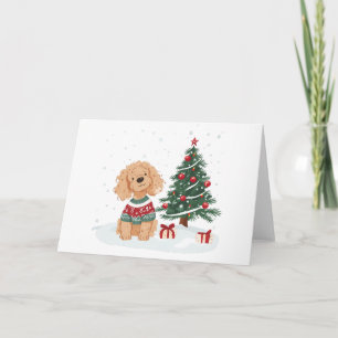 Weihnachts-Goldendoodle-Hund Karte
