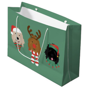 Weihnachts-Goldendoodle-Hunde Große Geschenktüte
