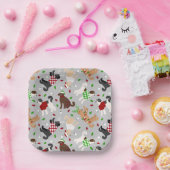 Weihnachts-Goldendoodle-Labradoodle-Teller Pappteller (Party)