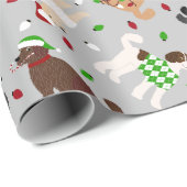 Weihnachts Goldendoodle Labradoodle Wrapping Paper Geschenkpapier (Rolleneckpunkt)