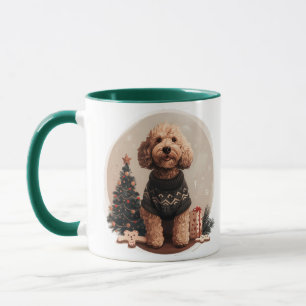 Weihnachts-Goldendoodle-Welpen Tasse