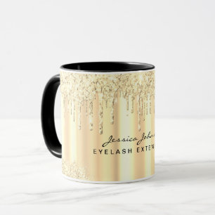 Weihnachts-Goldene-Schönheit-Glitter-Tropfen Indiv Tasse