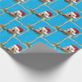 Weihnachts Goldener Retriever im Seilrahmen Geschenkpapier (Ecke)