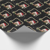 Weihnachts Goldener Retriever im Seilrahmen Geschenkpapier (Ecke)