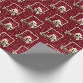 Weihnachts Goldener Retriever im Seilrahmen Geschenkpapier (Ecke)