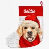 Weihnachts Goldener Retriever mit Hundenname Großer Weihnachtsstrumpf (Rückseite)