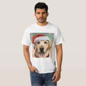 Weihnachts-goldenes Labrador , Hundeliebhaber Gesc T-Shirt (Vorne ganz)