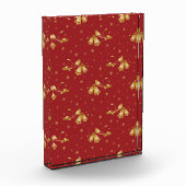 Weihnachts-Goldglocken mit rotem Muster Fotoblock (Links)