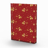 Weihnachts-Goldglocken mit rotem Muster Fotoblock (Rechts)