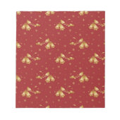 Weihnachts-Goldglocken mit rotem Muster Notizblock (Vorderseite)