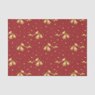 Weihnachts-Goldglocken mit rotem Muster Seidenpapier