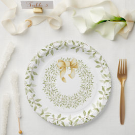 Weihnachts-Goldkranz Eleganter Landtag Pappteller